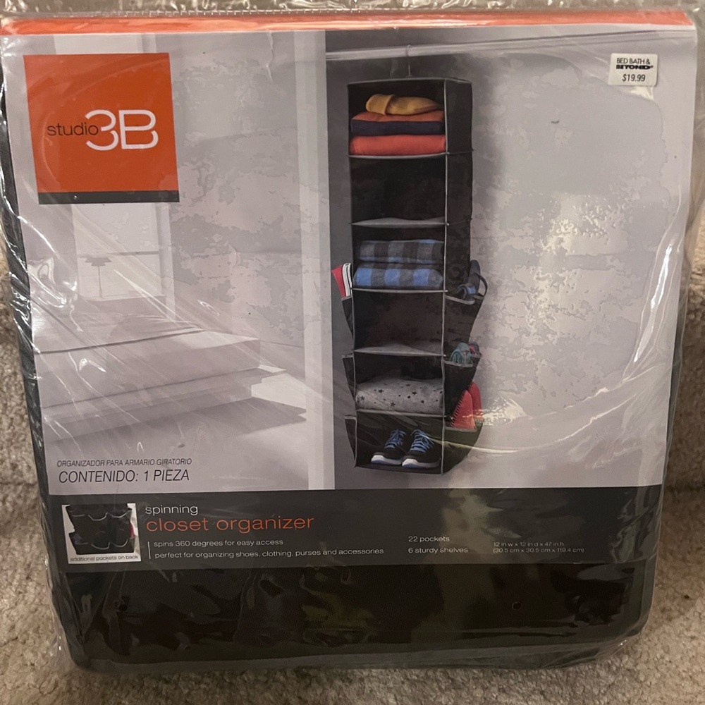 ✨NWT✨ Studio 3B Black Spinning Closet Organizer